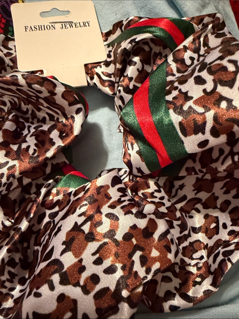 Inspired Monogram & Leopard Scrunchie Set - Multicolor - Picture 4 of 5